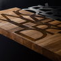 Wallity Work Hard Dream Big Escultura de Pared Negro y Nogal